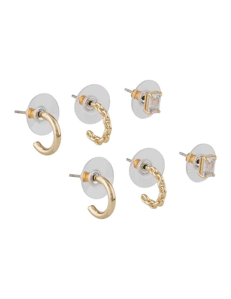 Set de aretes Loraine con acabado brillante zirconia cúbica 2