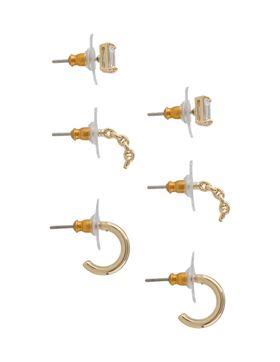 Set de aretes Loraine con acabado brillante zirconia cúbica 3