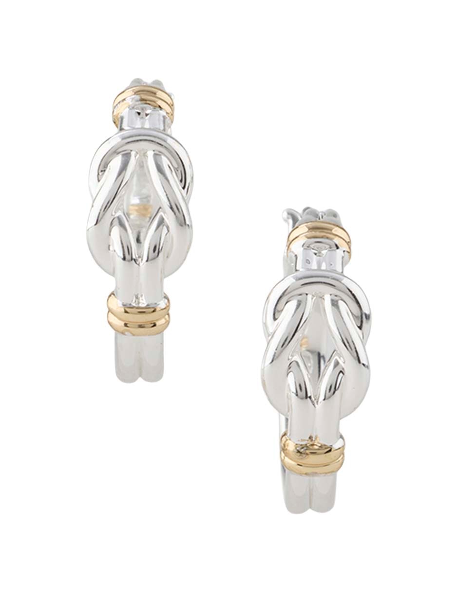 Aretes de aro de nudo Daisie con acabado pulido Aretes de aro de nudo Daisie con acabado pulido