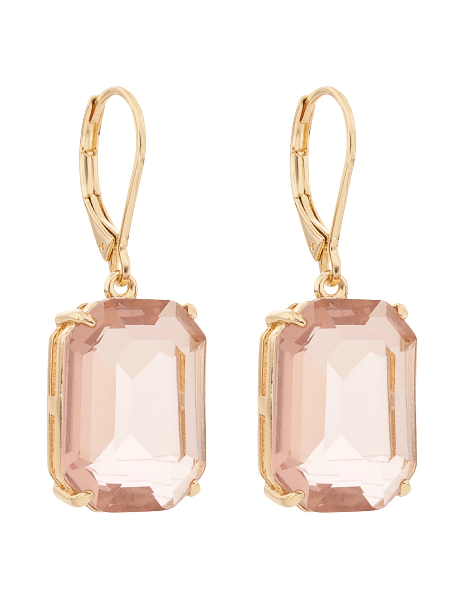 Aretes cortos rectangulares Marjorie con acabado brillante 2