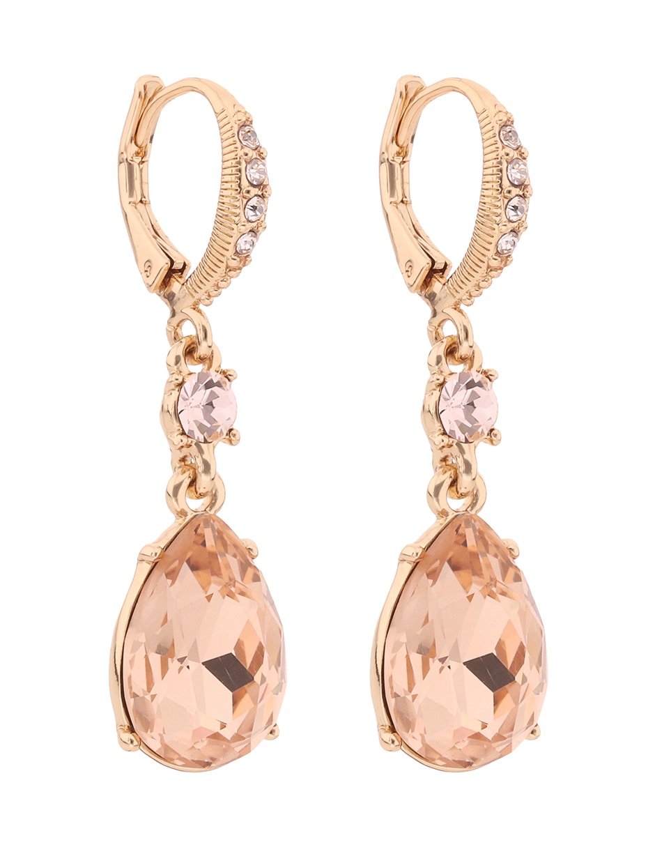 Aretes largos de gota Golden con acabado brillante 4