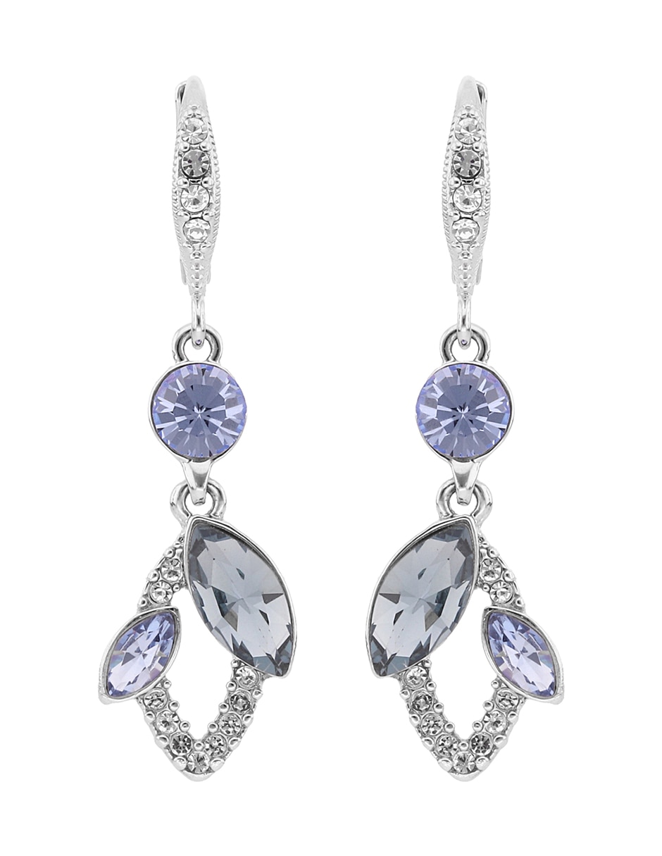 Aretes largos Garden of Gems con acabado brillante