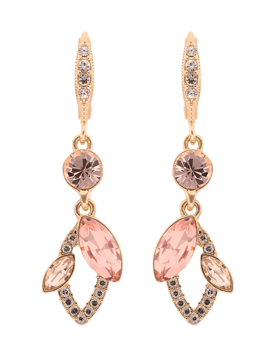 Aretes largos Garden of Gems con acabado brillante