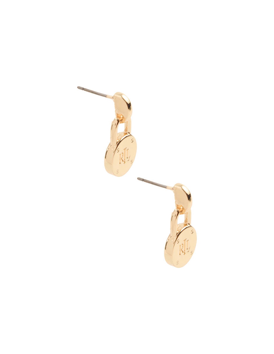 Aretes cortos de logo con acabado pulido 5