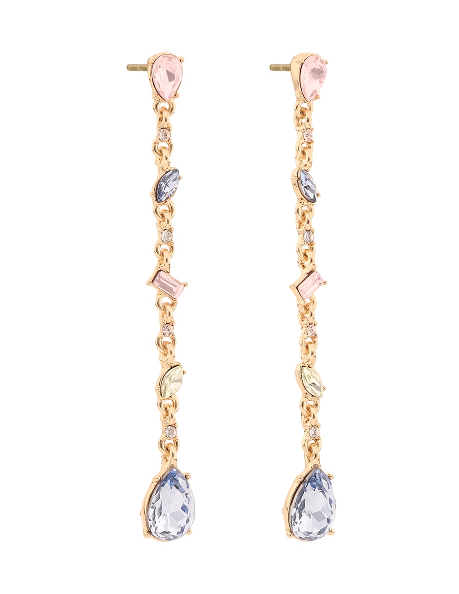 Aretes largos Rhinestone Rainbow con acabado brillante 2