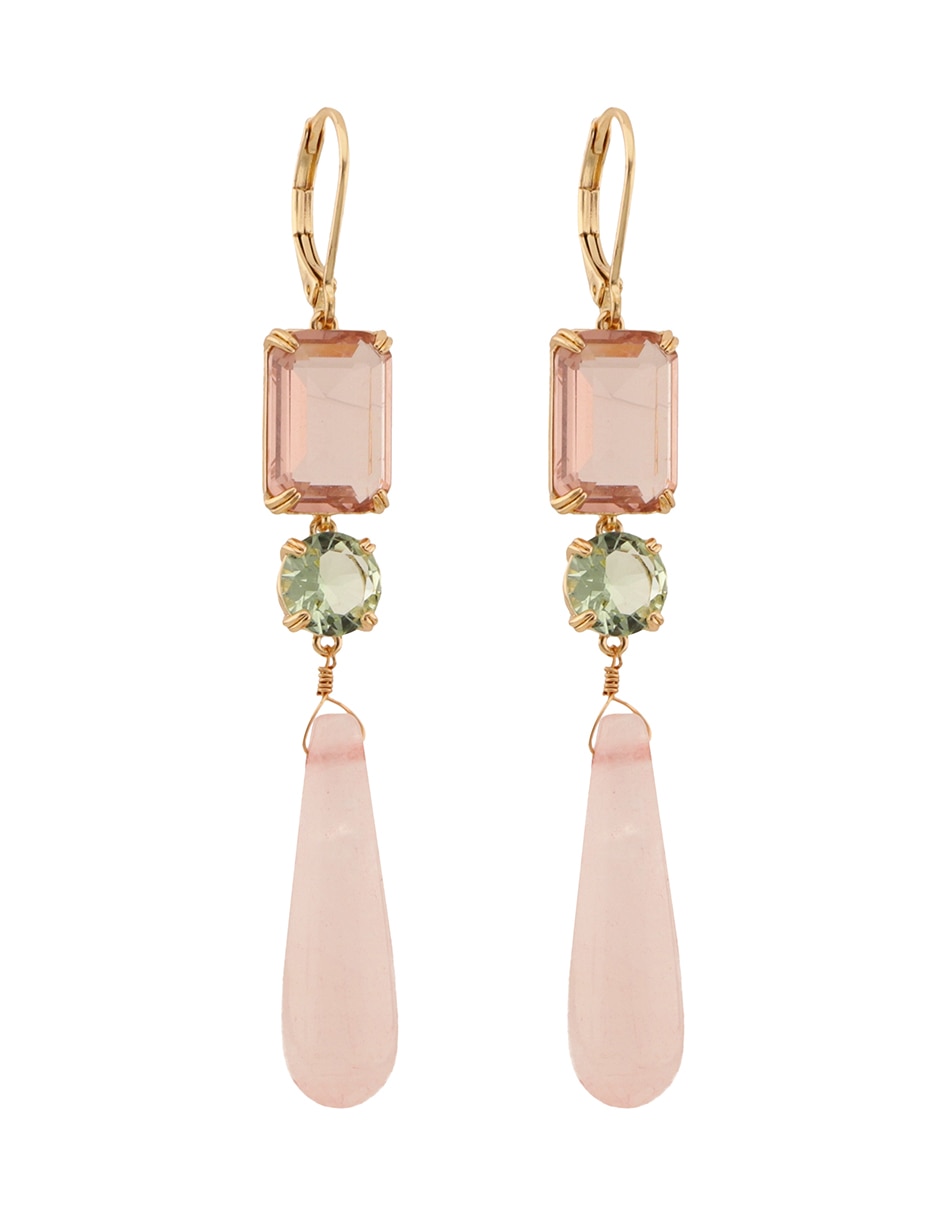 Aretes largos de gota Marjorie con acabado brillante 2