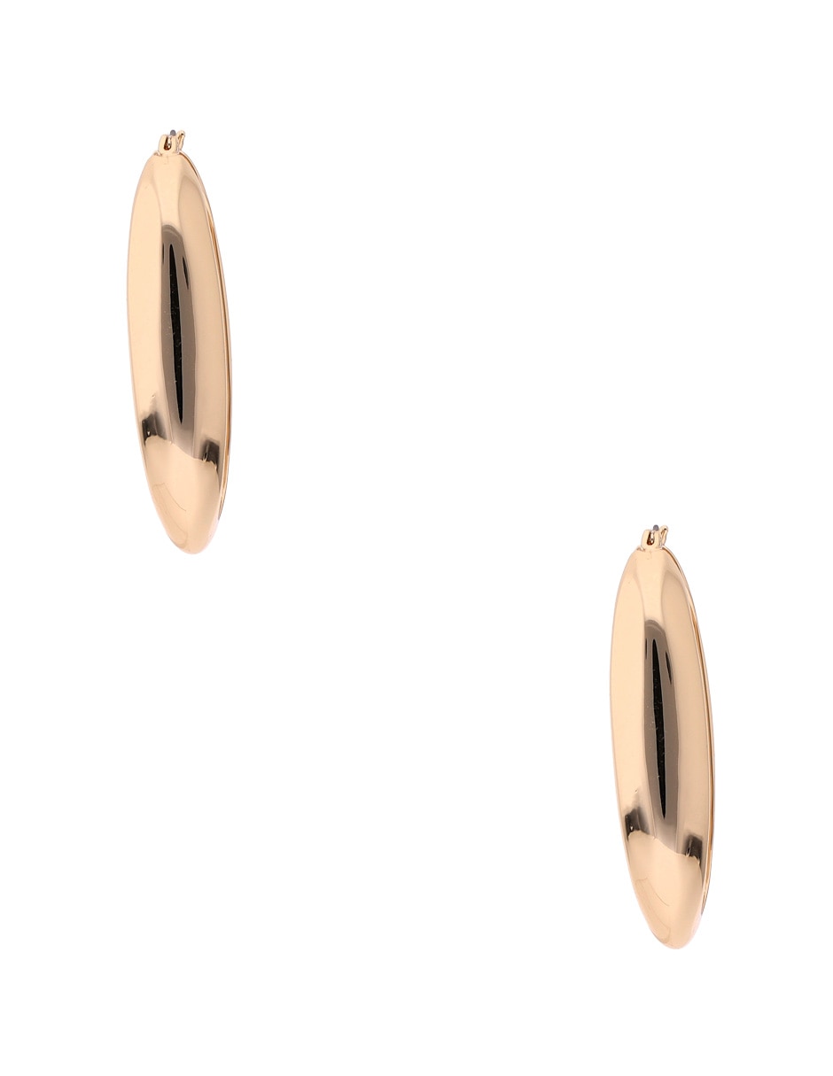 Aretes largos ovalados con acabado pulido 3