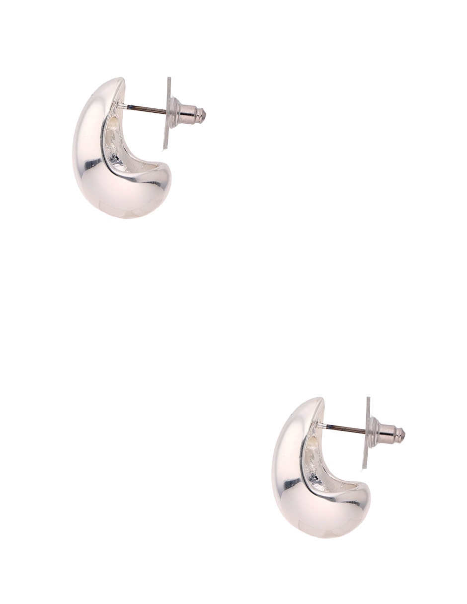Aretes cortos de gota con acabado pulido 3