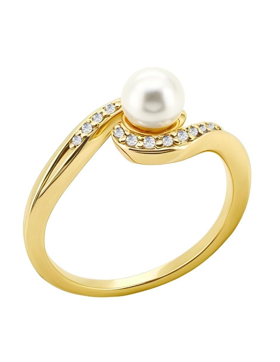 Anillo Aurore circonita con acabado baño de oro 18 k 5