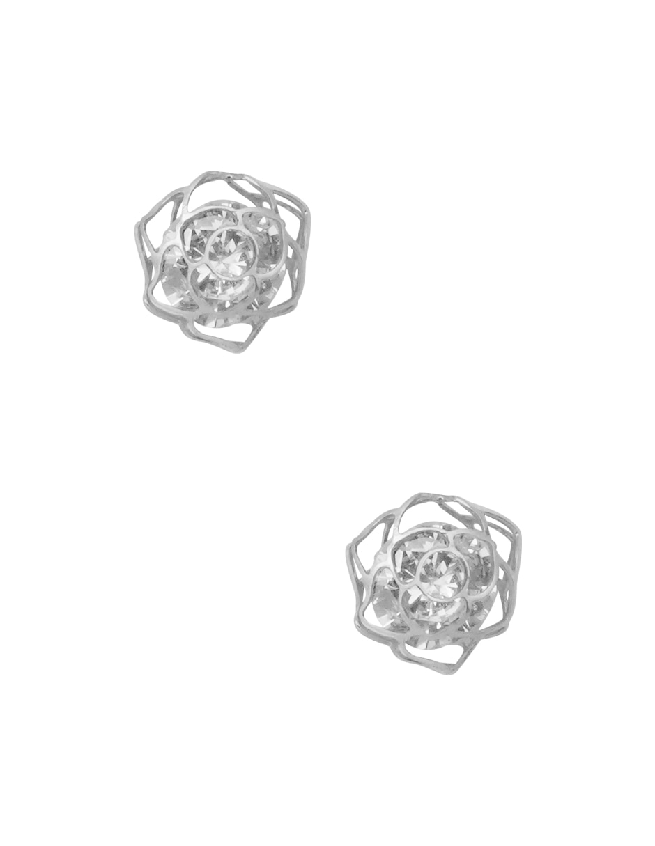 Broqueles de flor zirconia
