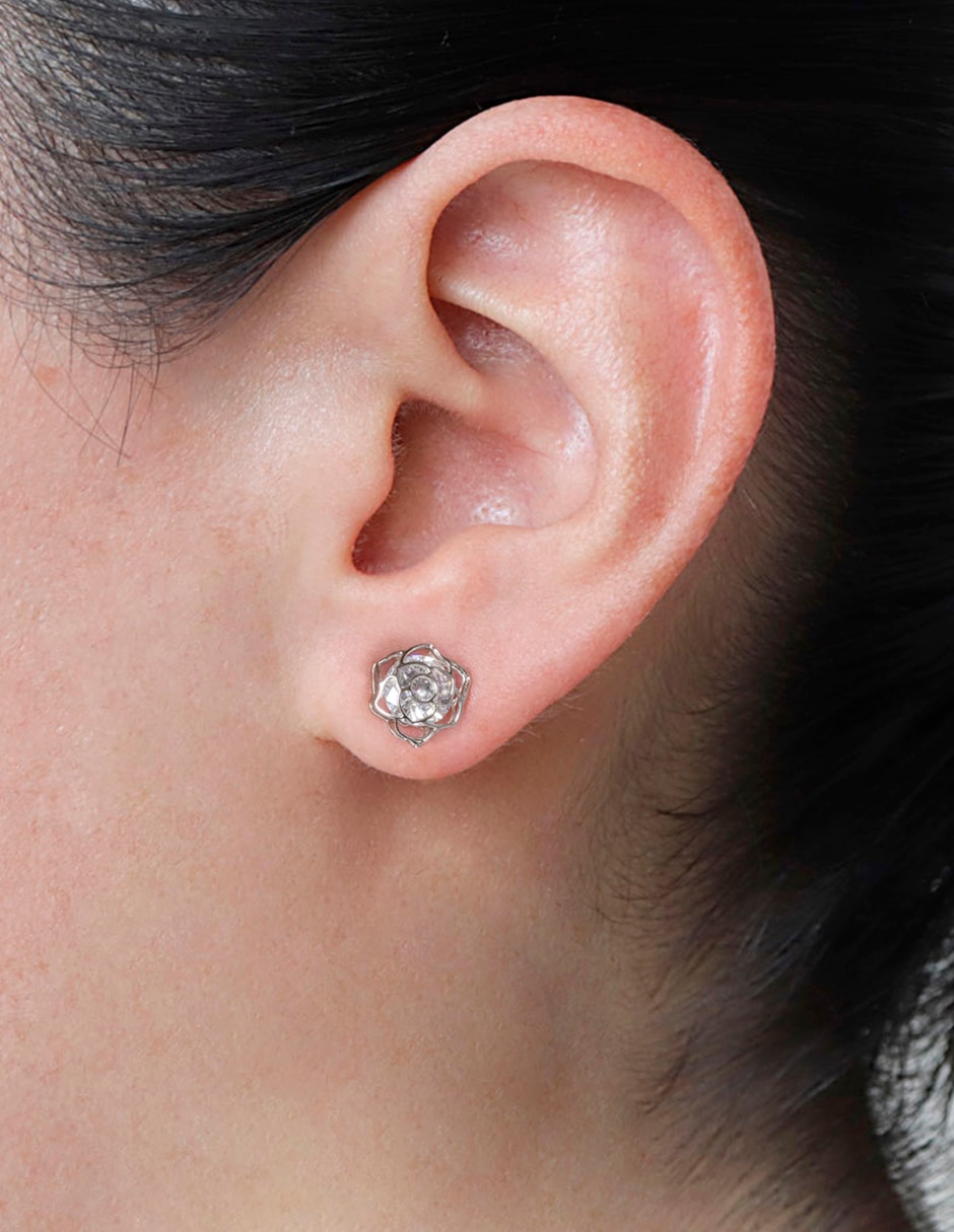 Broqueles de flor zirconia 4
