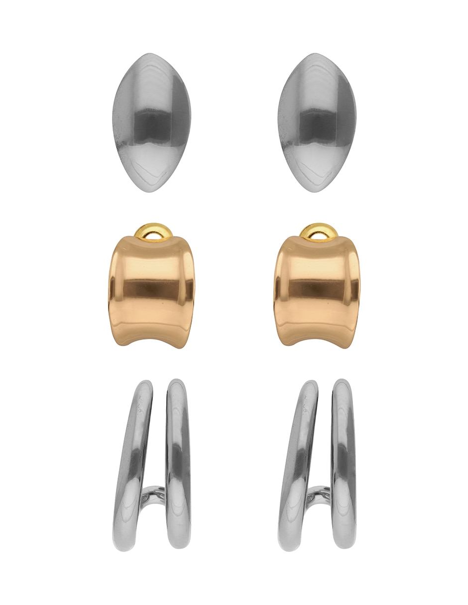 Set de aretes con acabado pulido