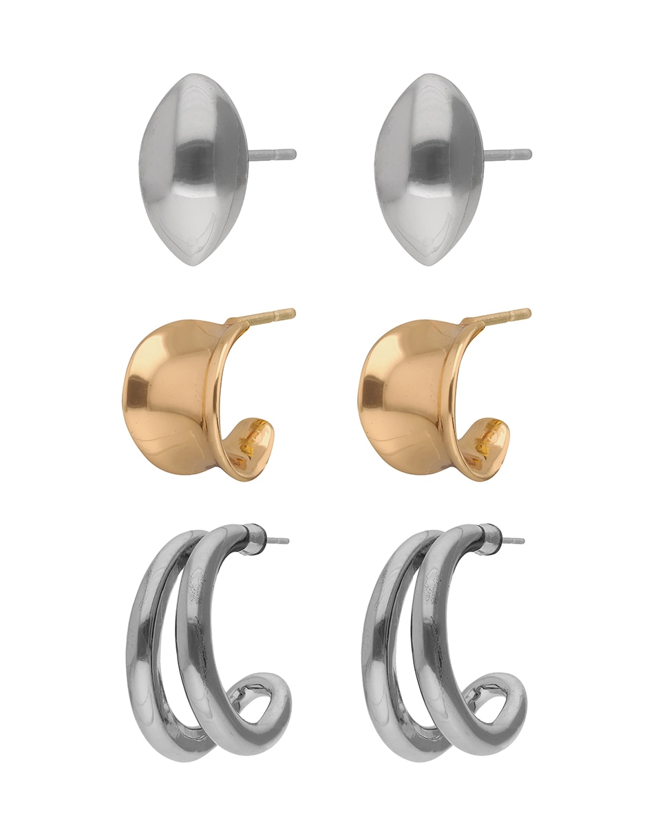 Set de aretes con acabado pulido 2