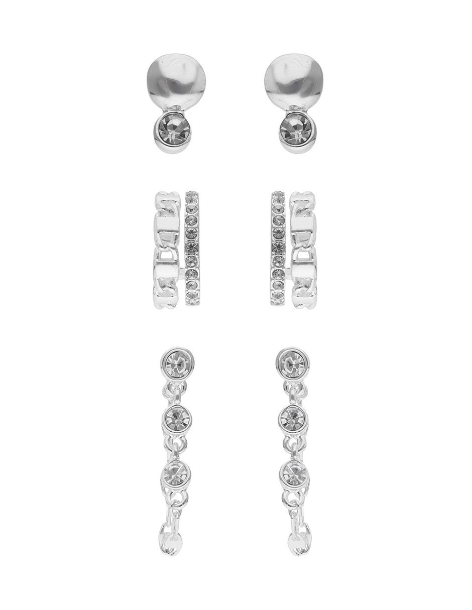 Set de aretes con acabado pulido