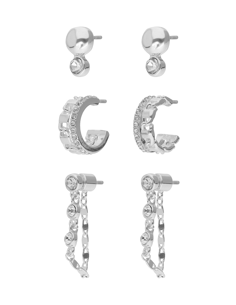 Set de aretes con acabado pulido 2