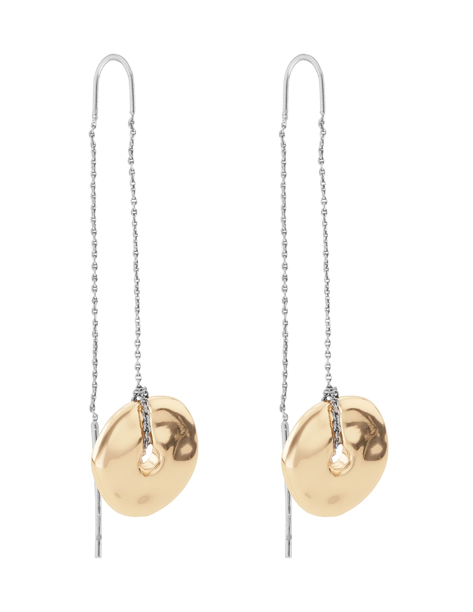 Aretes largos Tritone Organic Discs con acabado pulido 2