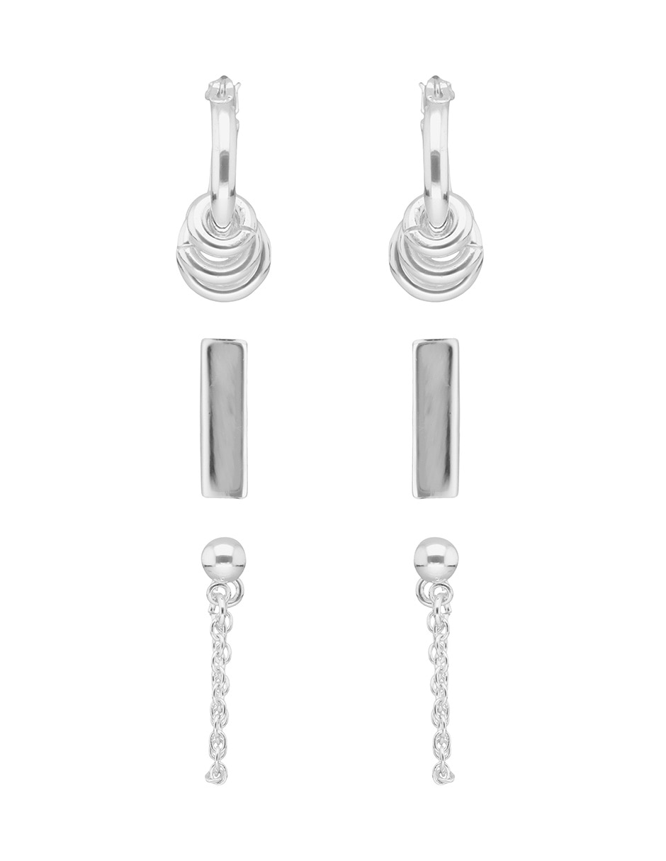 Set de aretes con acabado pulido