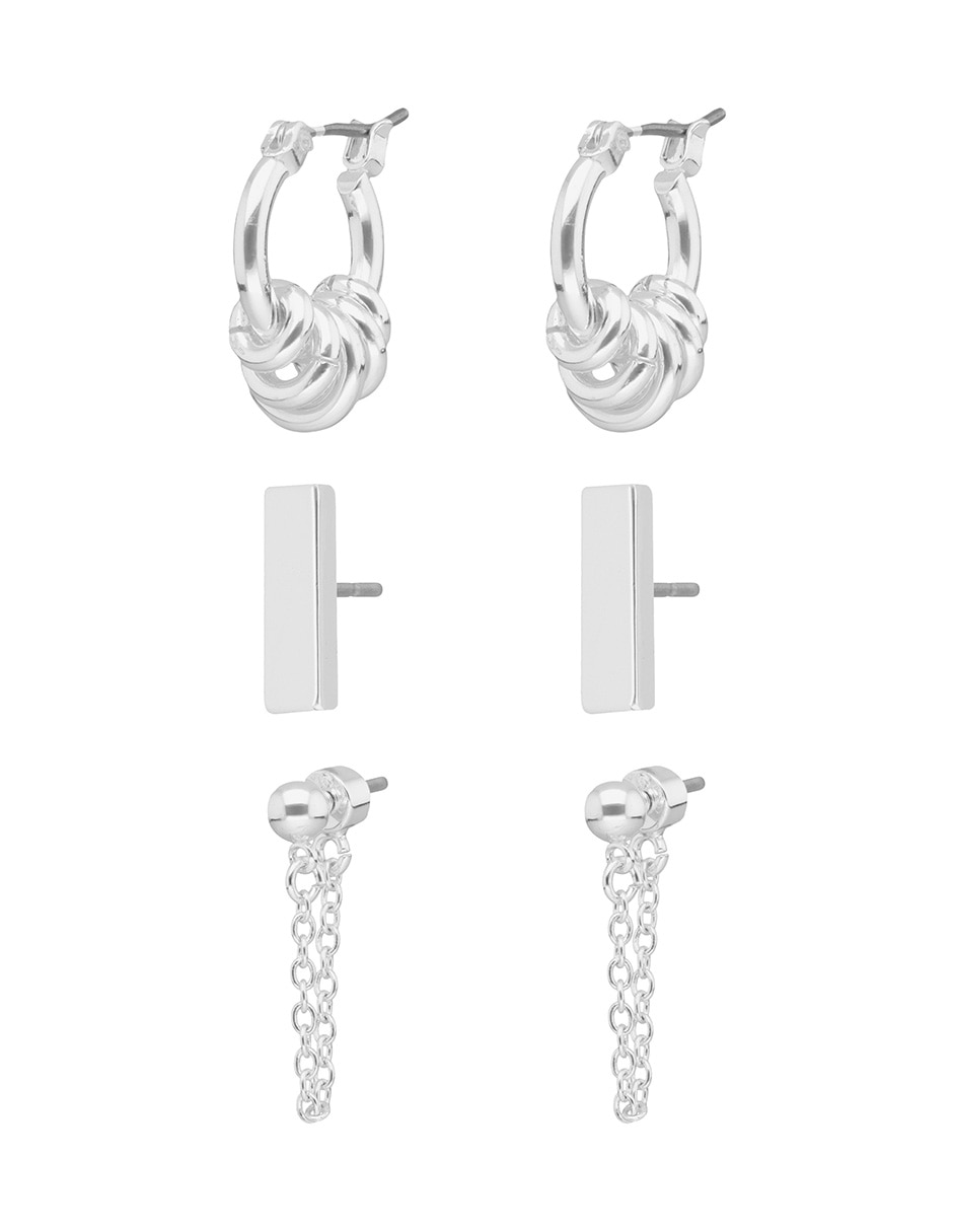 Set de aretes con acabado pulido 2