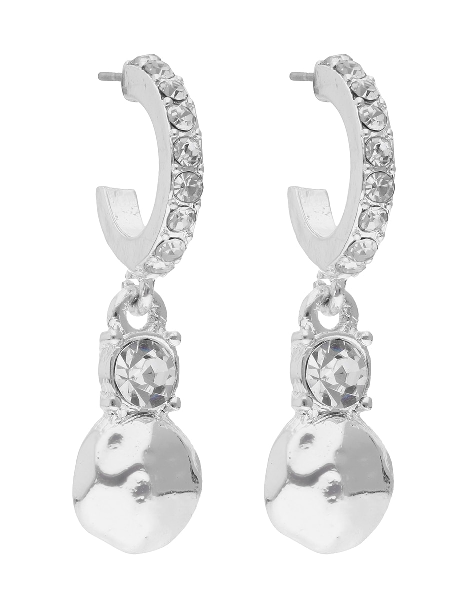 Aretes largos con acabado brillante zirconia cúbica 2
