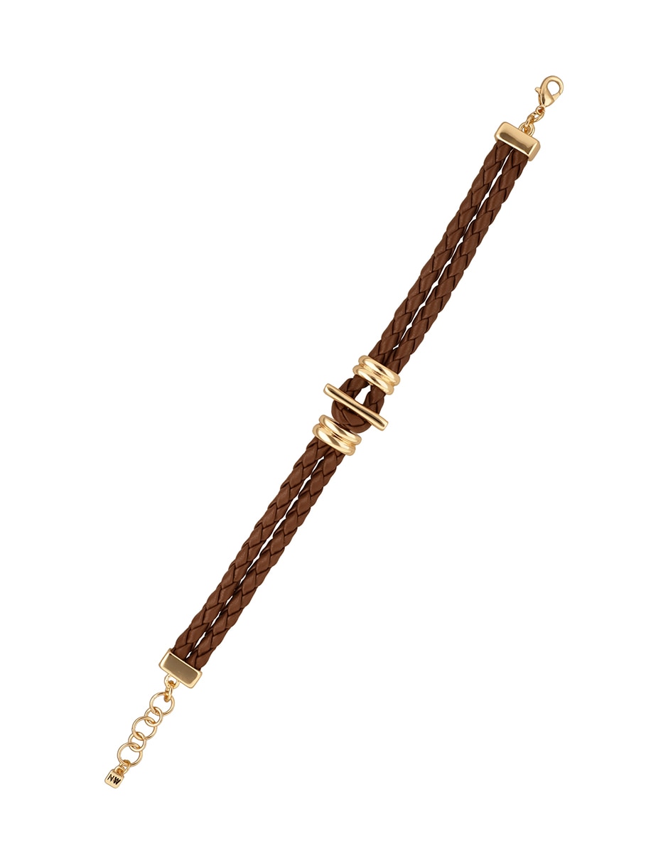 Pulsera Nine Wes Leather Tortoise acabado pulido 2