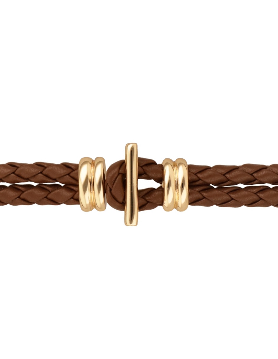 Pulsera Nine Wes Leather Tortoise acabado pulido 4