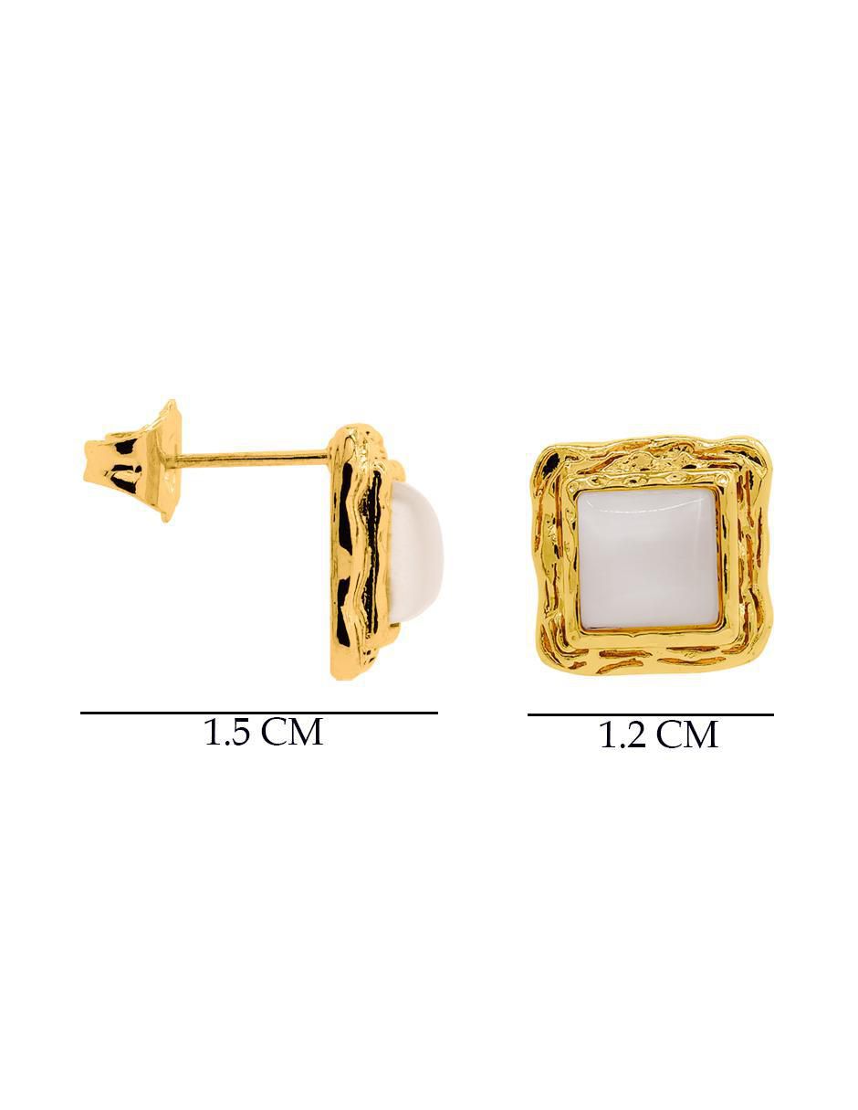 Aretes cuadrados con acabado pulido 3