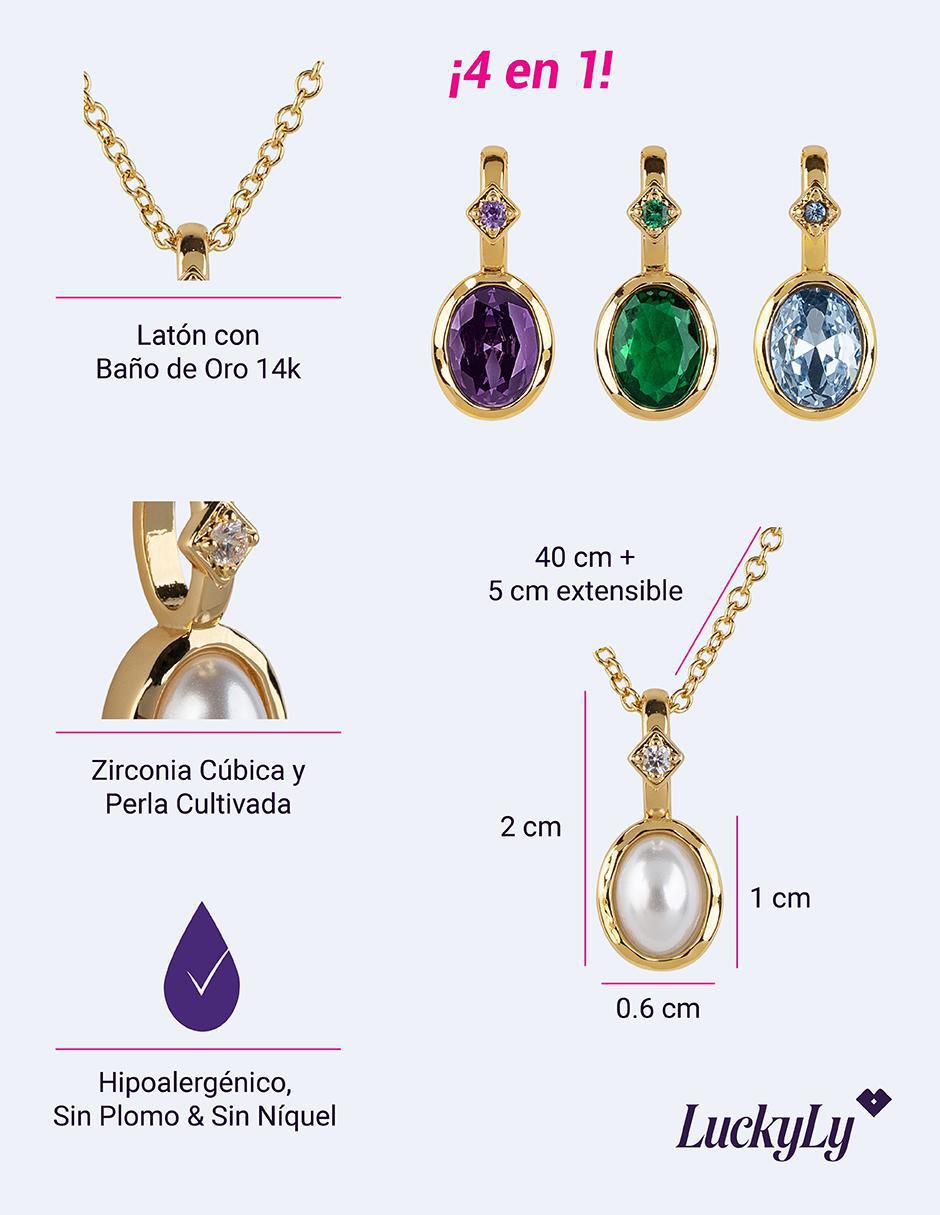 Set collar Alea 14 K zirconia cúbica 7