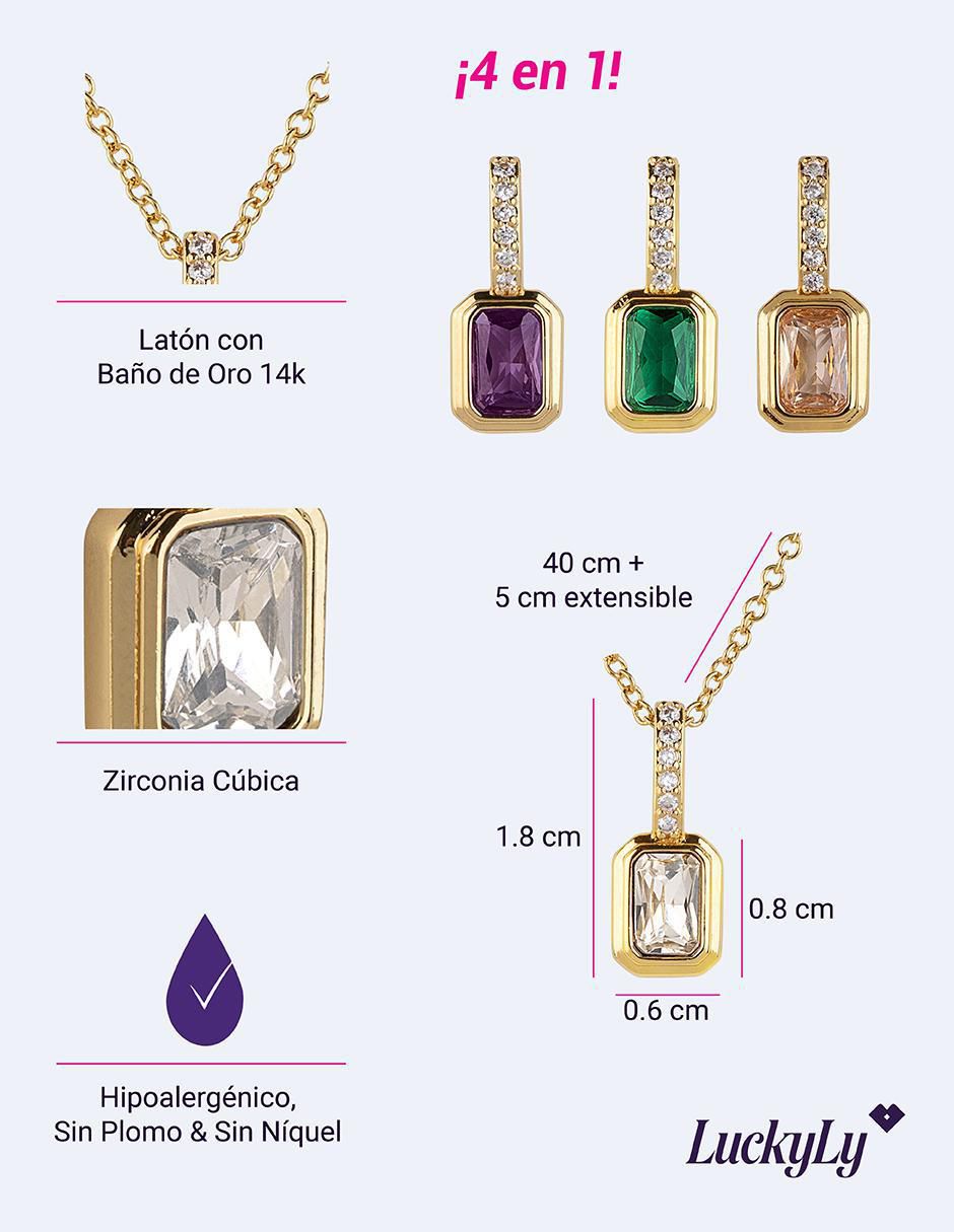 Set collar Alea 14 K zirconia cúbica 7