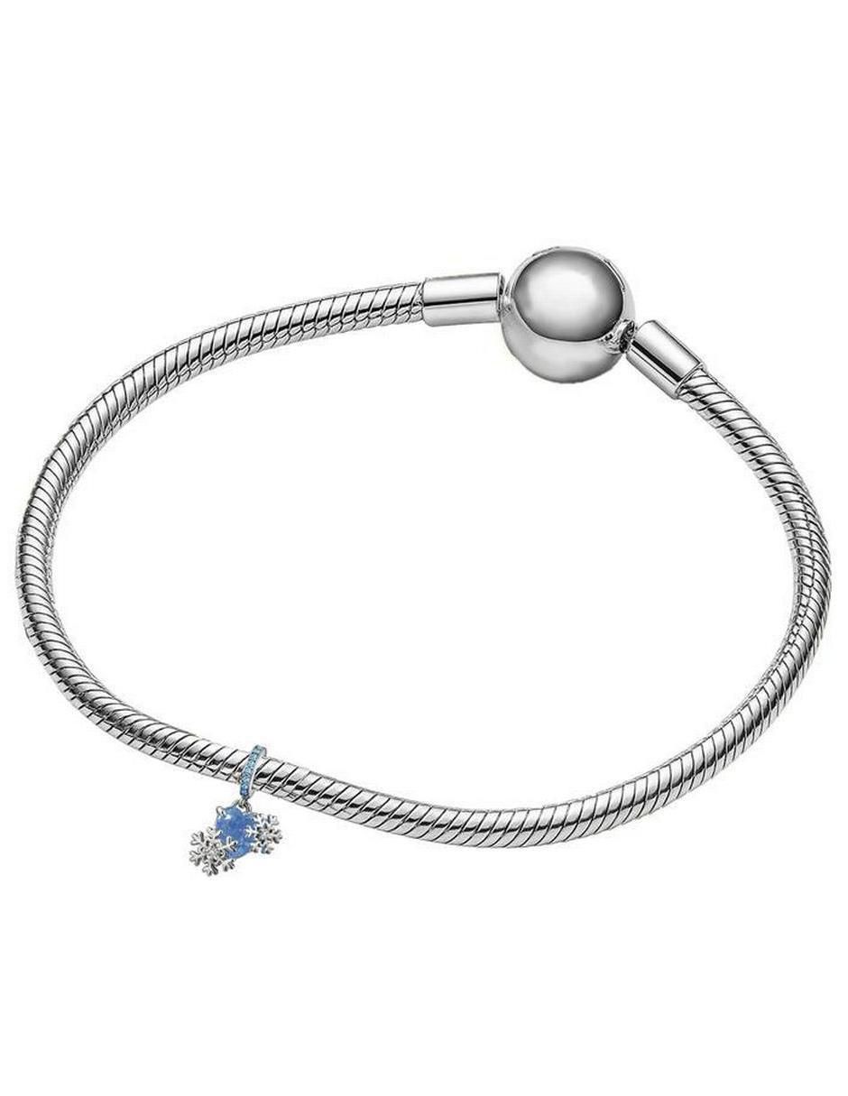 Charm de corazón copos de nieve de plata P 925 3