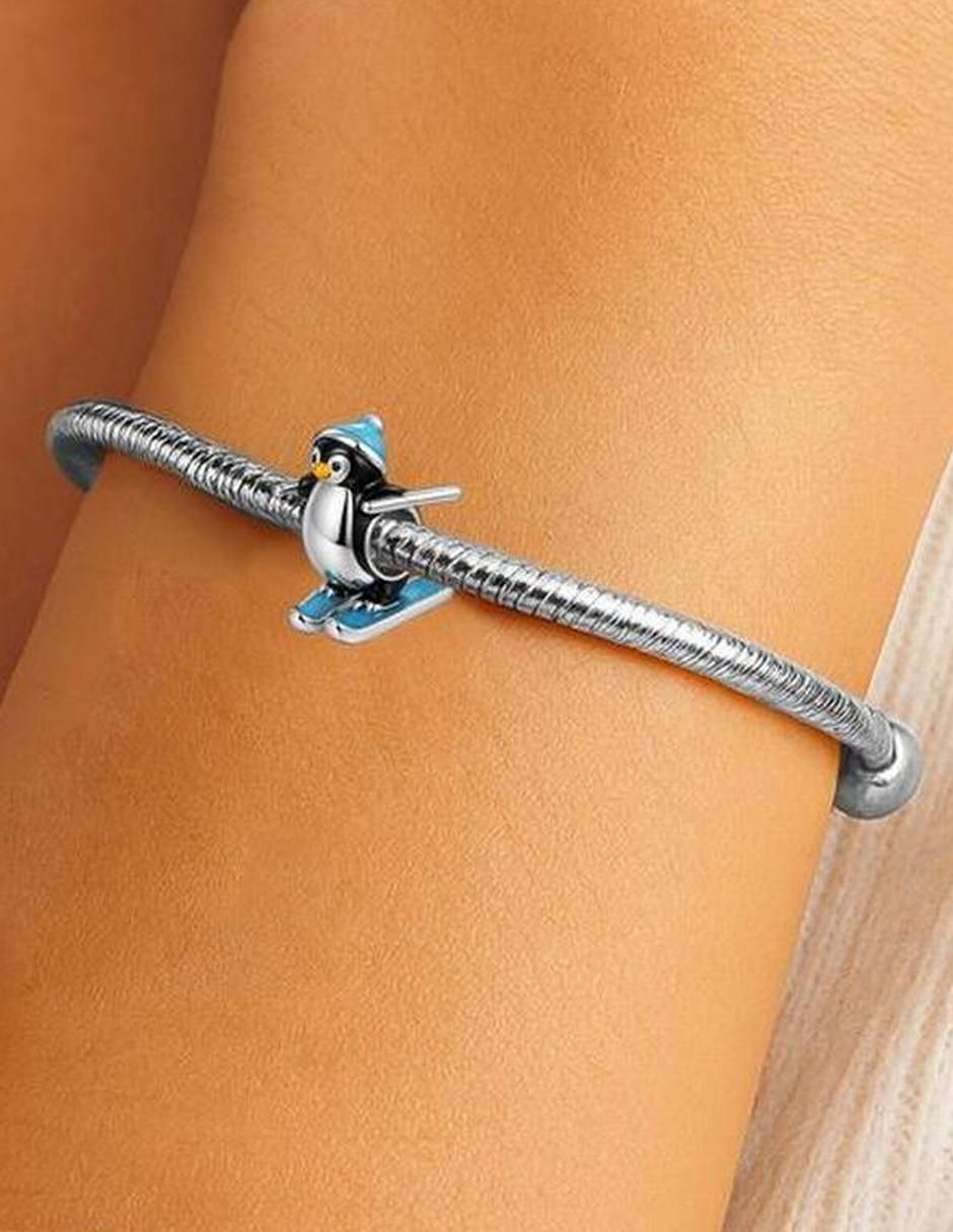 Charm de pingüino de plata P 925 4
