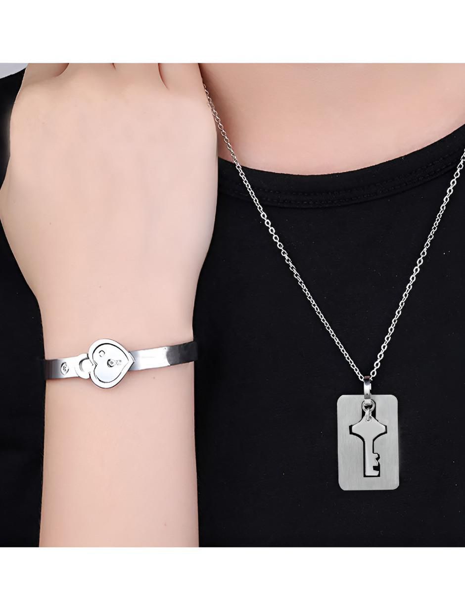 Collar y pulsera de corazón 4