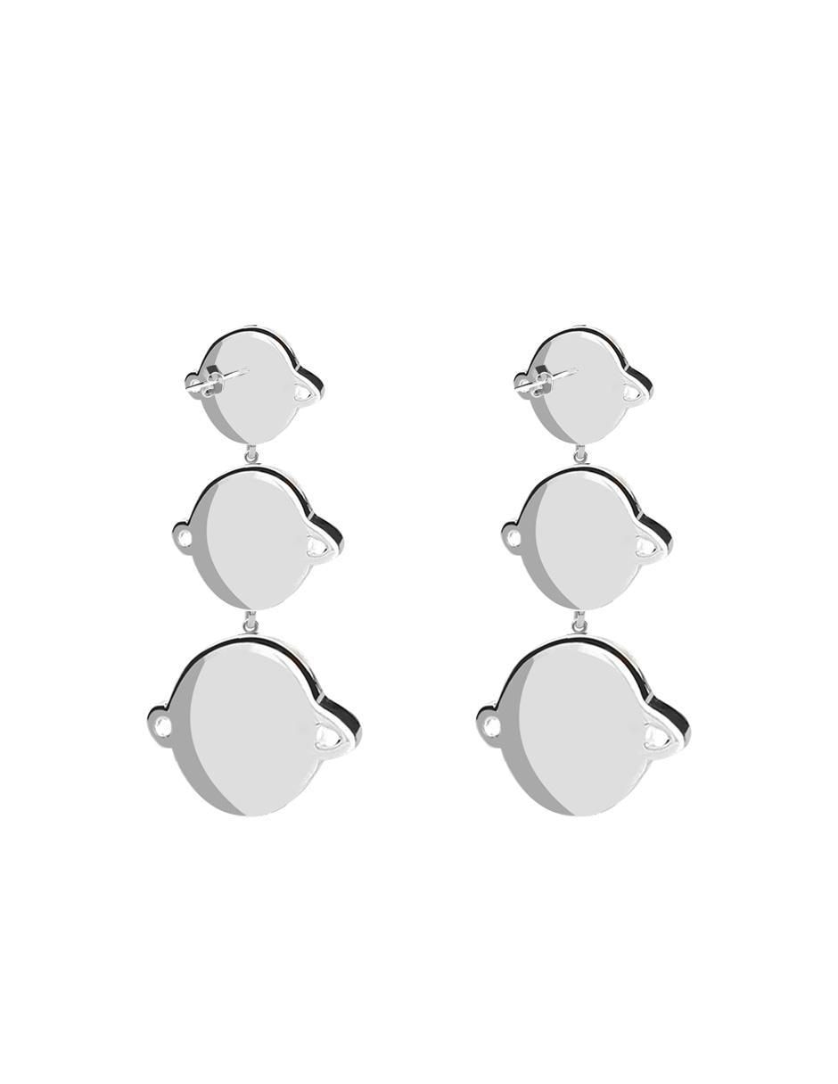 Aretes largos de planeta de plata p 925 con acabado esmaltado 2