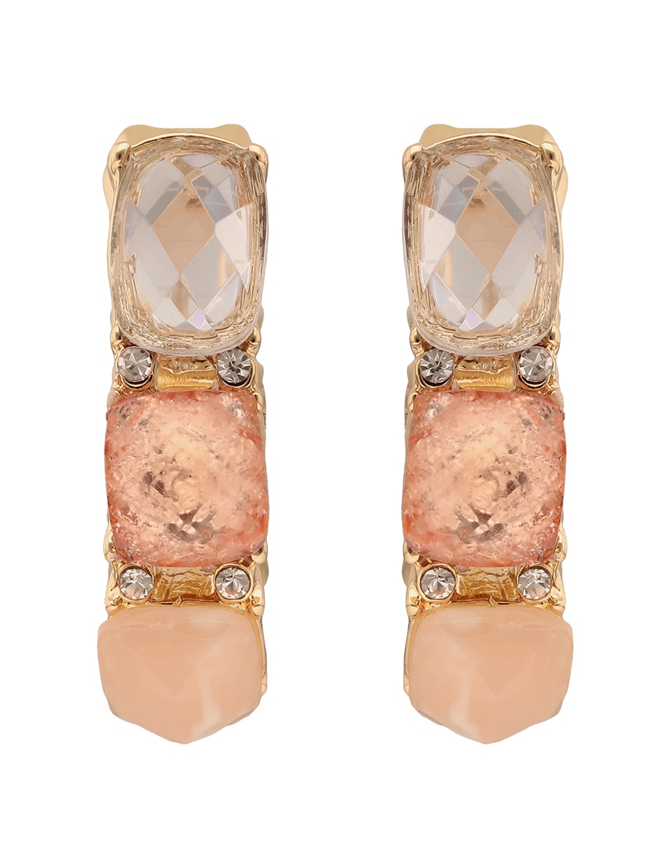 Aretes cortos circulares Anne Klein X Anjelica Roselyn con acabado pavé Aretes cortos circulares Anne Klein X Anjelica Roselyn con acabado pavé