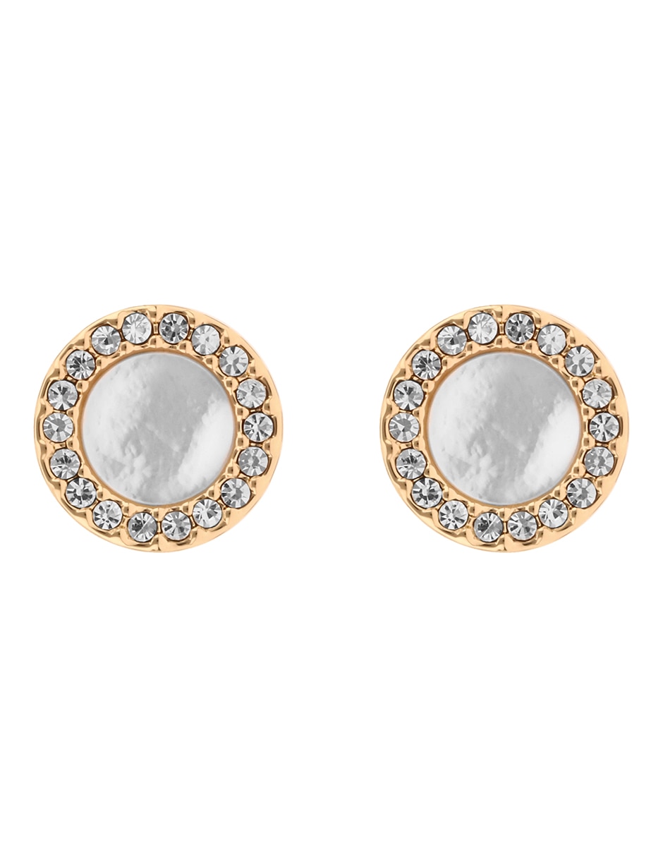 Aretes cortos circulares con acabado liso pavé