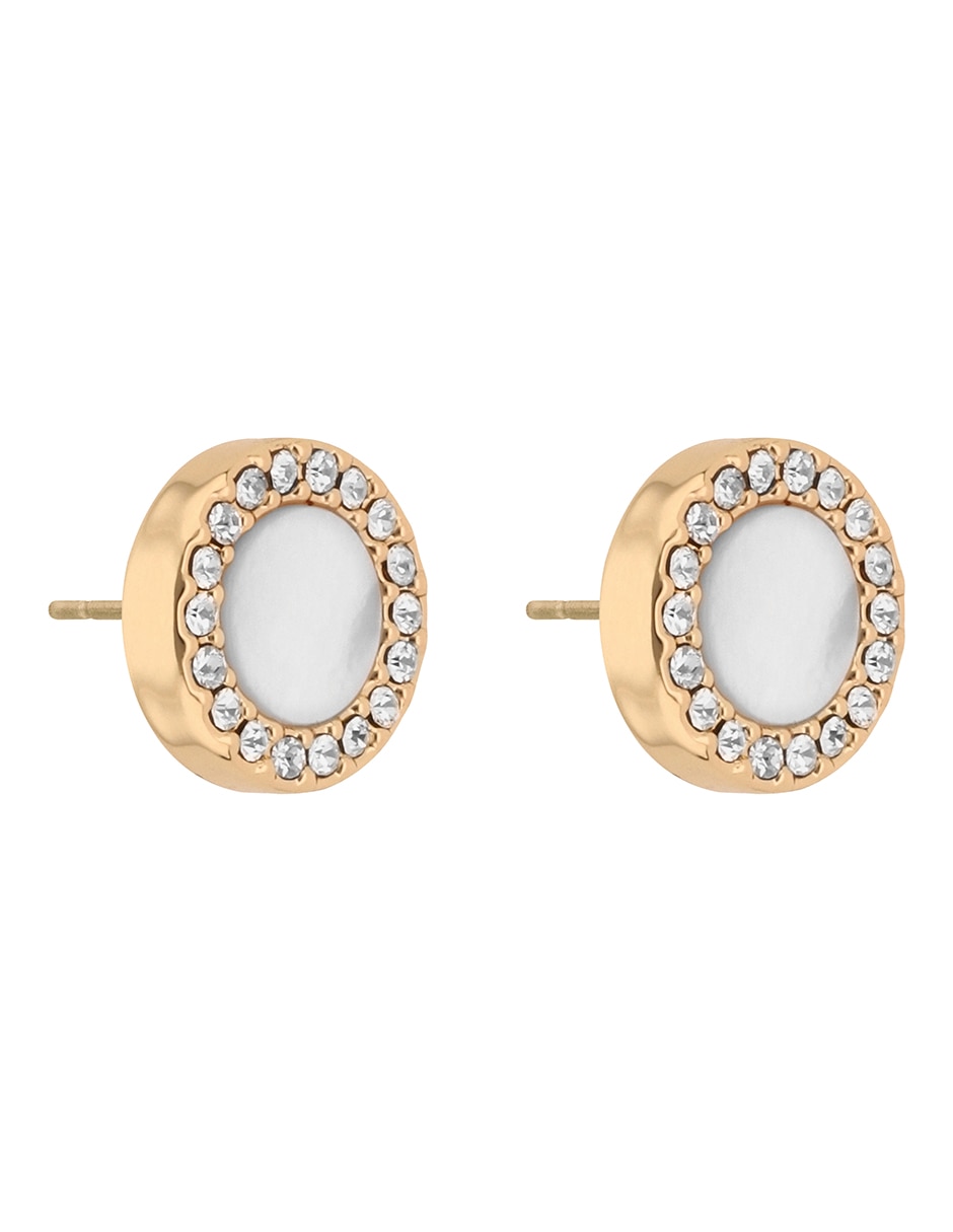 Aretes cortos circulares con acabado liso pavé 4