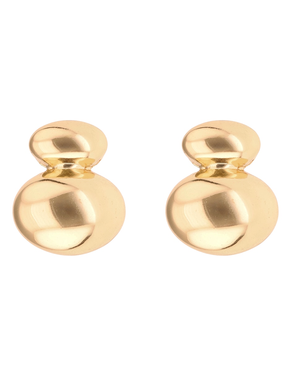 Aretes cortos con acabado brillante