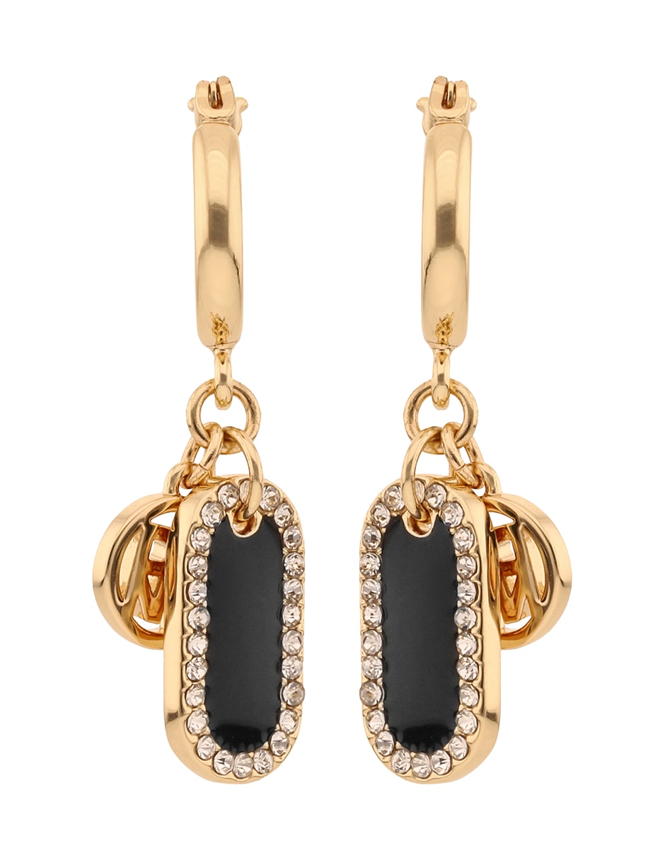 Aretes cortos nicole con acabado liso pavé