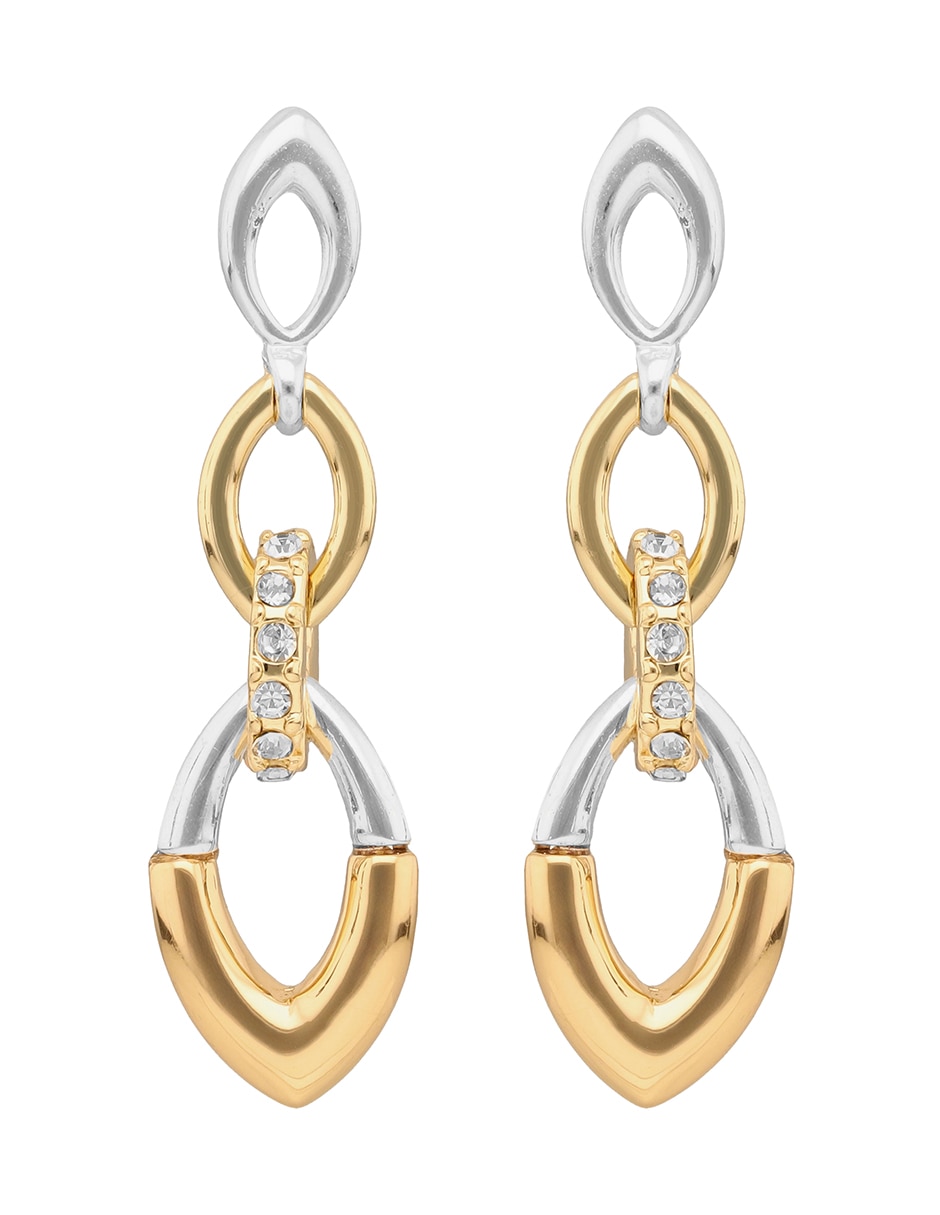 Aretes largos Tulip Time con acabado brillante