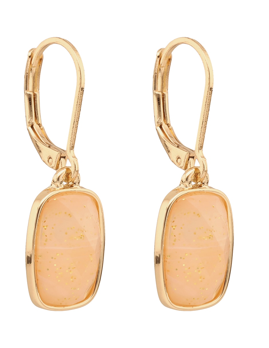 Aretes cortos rectangulares con acabado liso esmaltado 4
