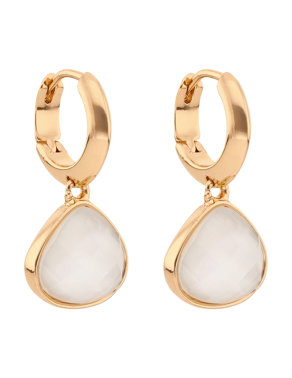 Aretes cortos de gota con acabado esmaltado 2