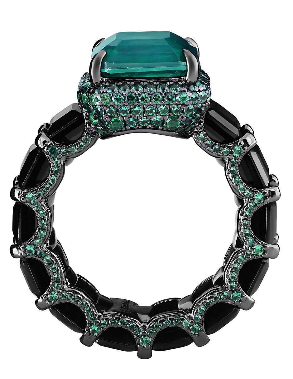Anillo P 925 de plata esmeralda 3