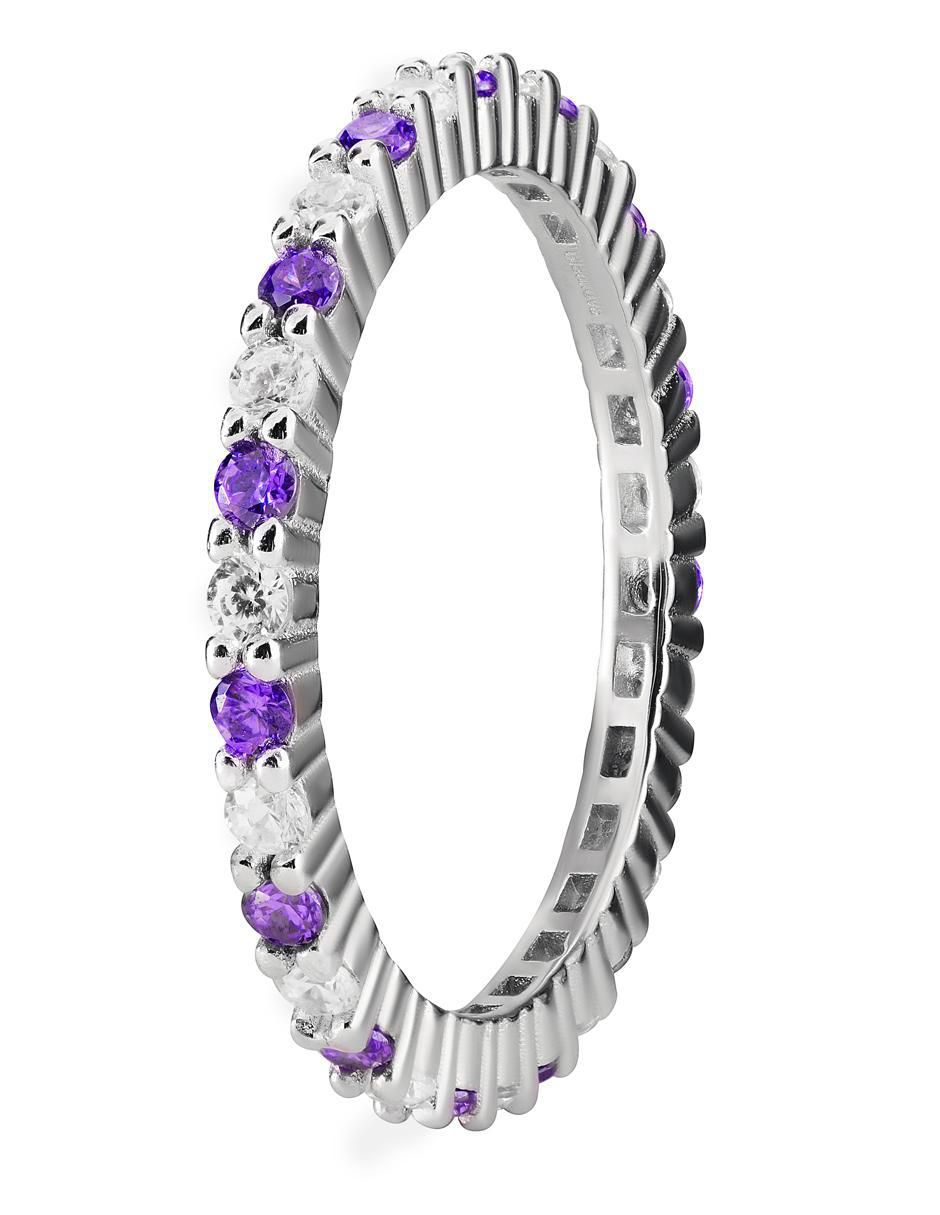 Anillo P 925 de plata amatista brillante 2