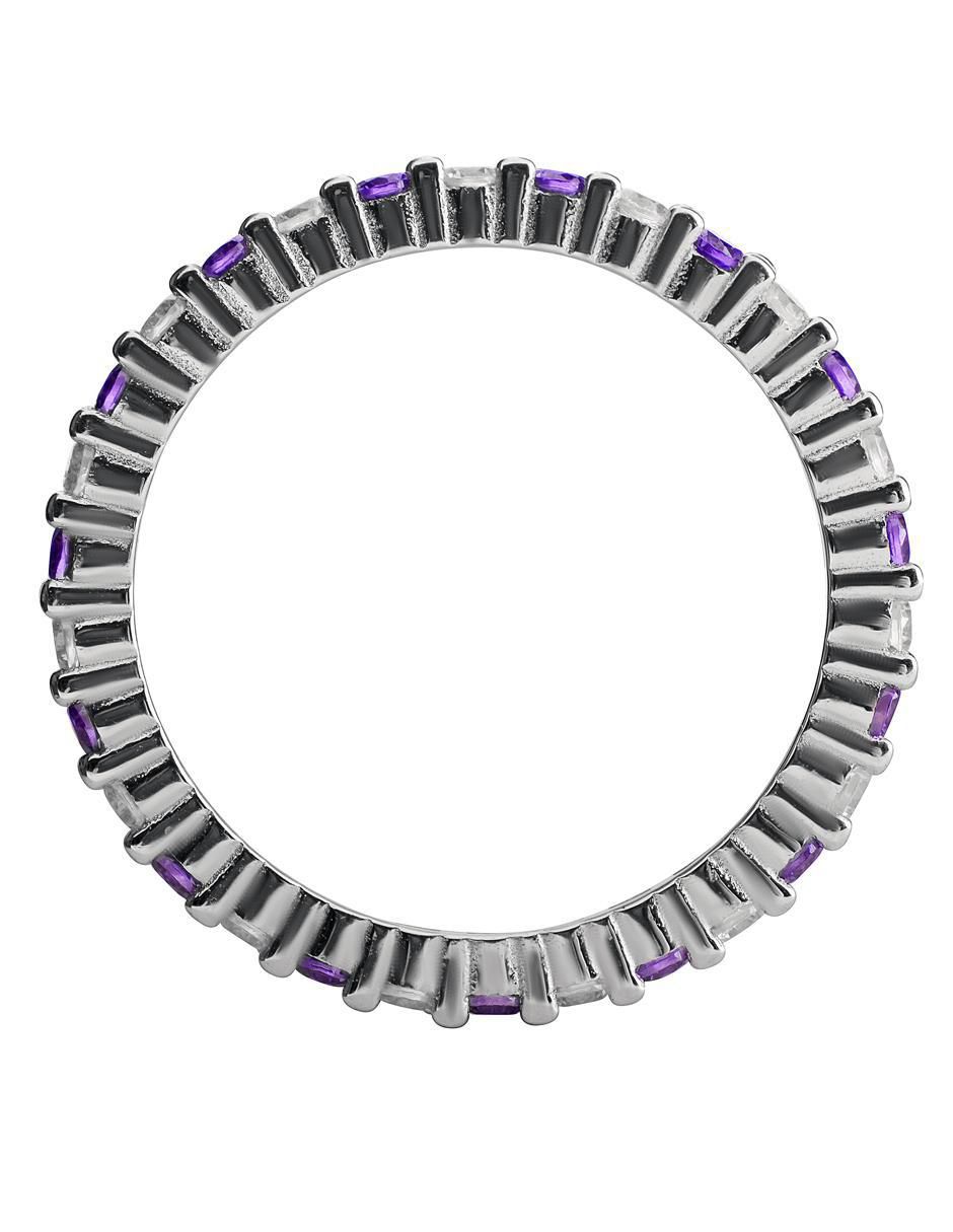 Anillo P 925 de plata amatista brillante 3