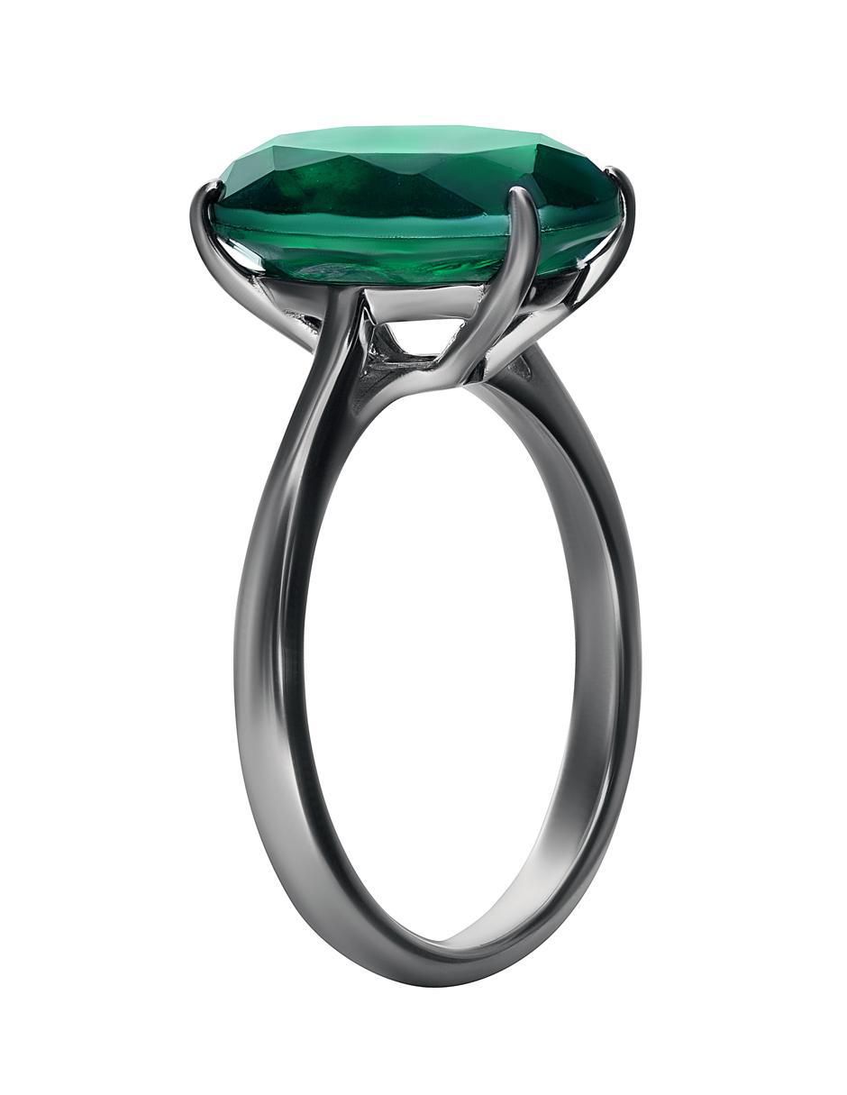 Anillo P 925 de plata esmeralda 2