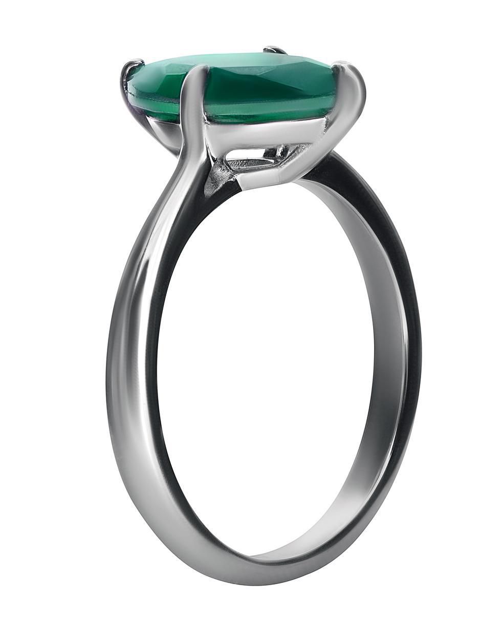 Anillo P 925 de plata esmeralda 2