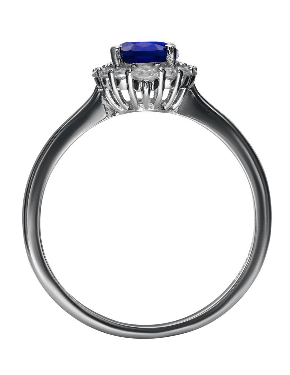 Anillo P 925 de plata zafiro pavé 3