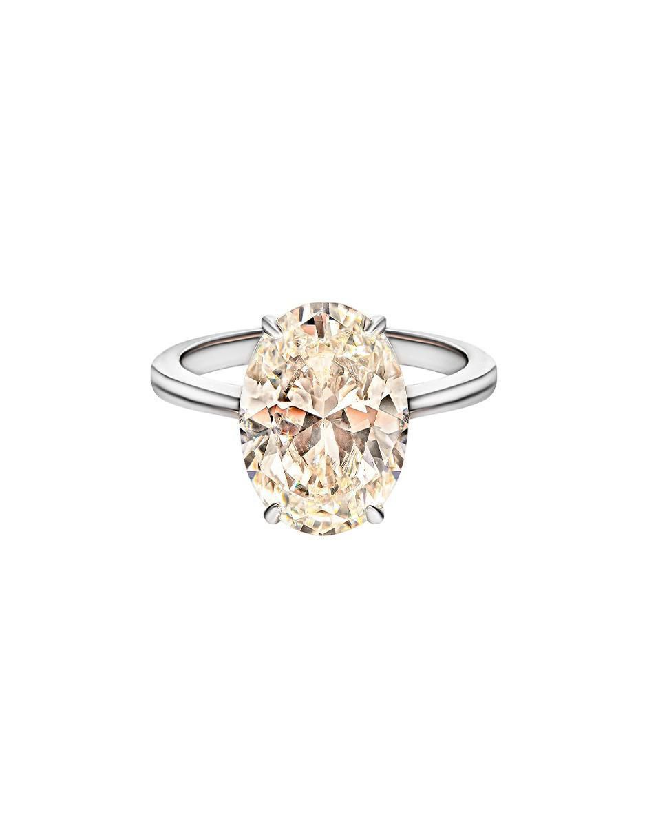 Anillo ovalado P 925 de Plata zirconia acabado liso