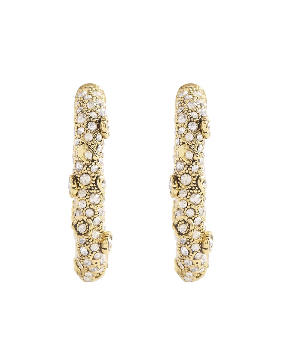 Aretes huggies con acabado pavé
