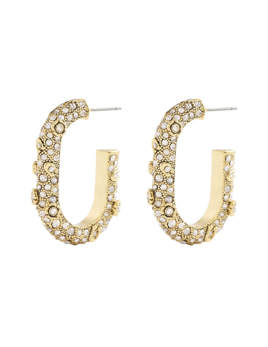 Aretes huggies con acabado pavé 7