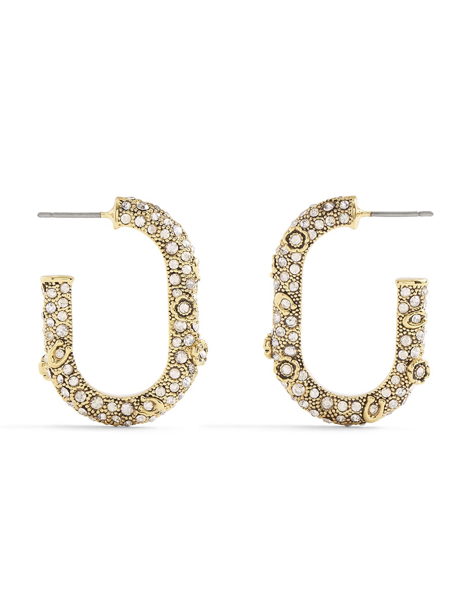 Aretes huggies con acabado pavé 8